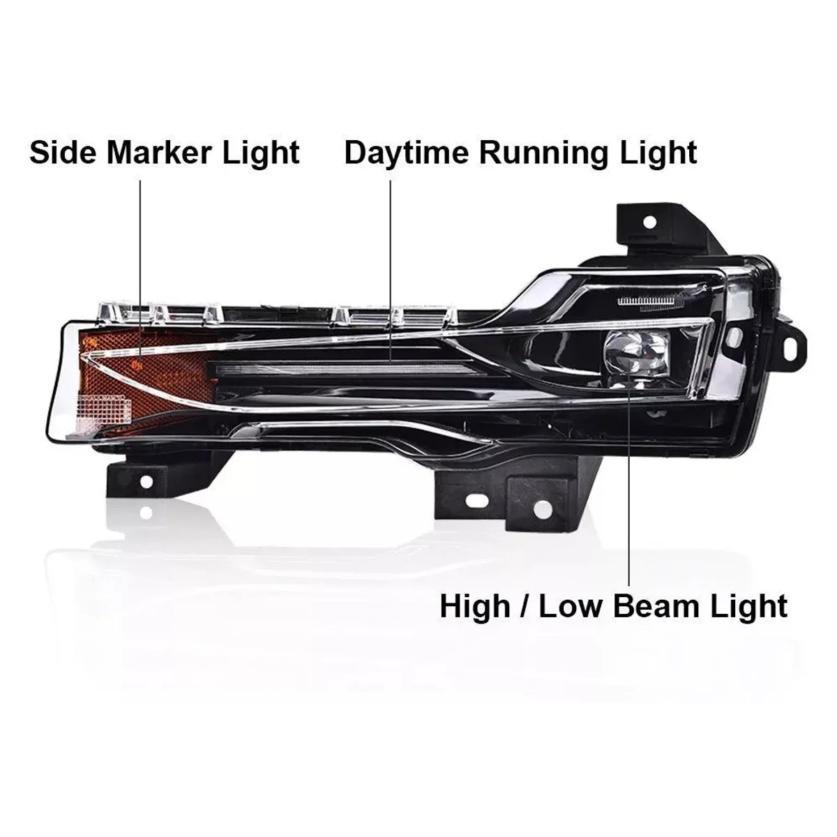Tesla FASCIA FOG LIGHT LAMP NO AMBER DRL DOWN-LEVEL US Right detail 2