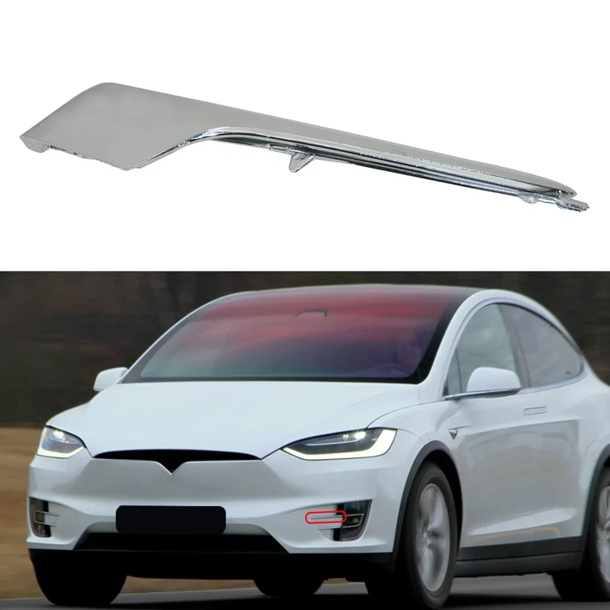 Tesla Model X Fog lamp decorative strip (Upper) Left