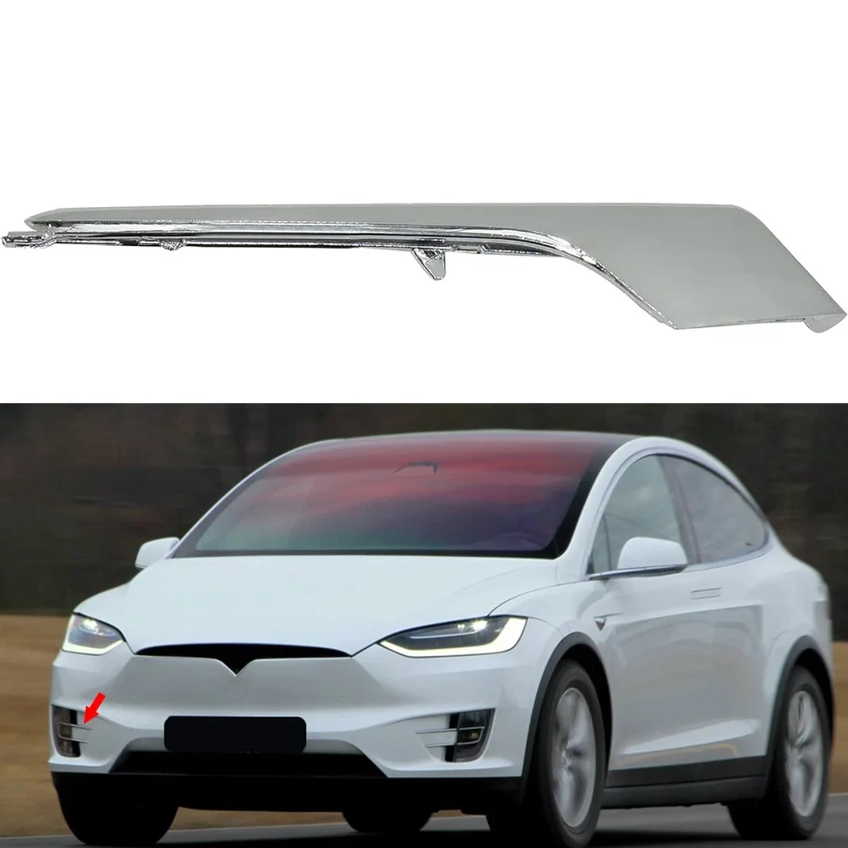 Tesla Model X Fog lamp decorative strip (Upper) Right