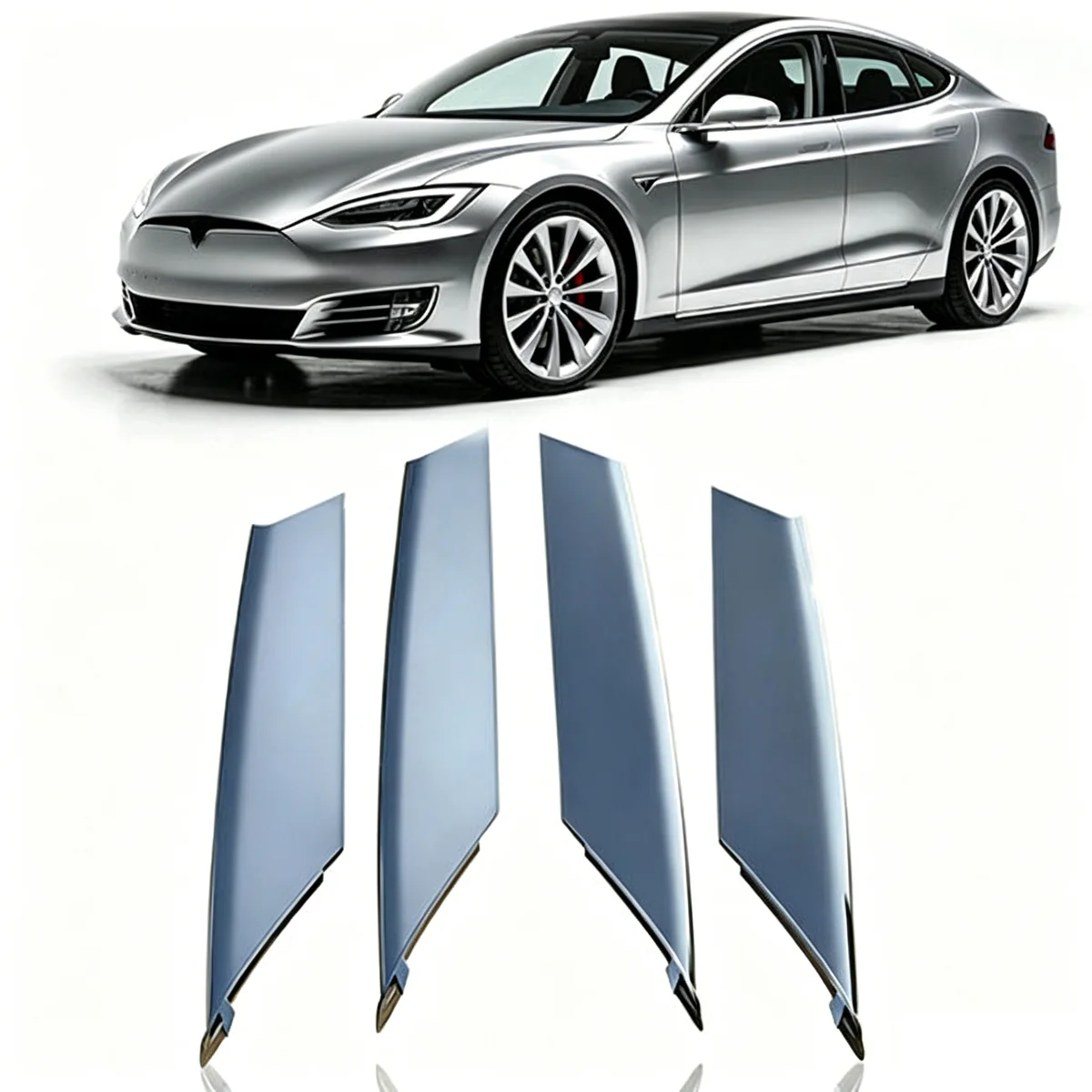 Tesla Model S fog lamp uper frame decorate strip (electroplating） Left