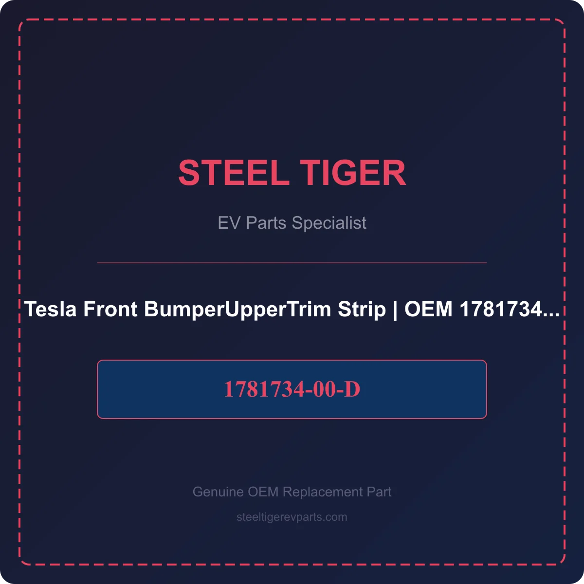 Tesla Front BumperUpperTrim Strip detail 1
